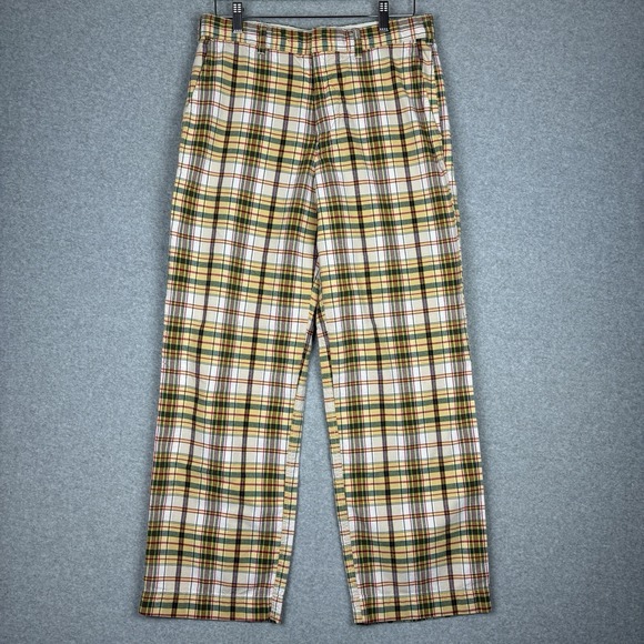 Abercrombie Fitch Pants Mens 30 Yellow Plaid Golf Preppy Old Money